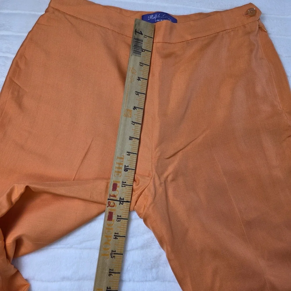 Ralph Lauren Purple Label Bobynn Silk Shantung Pants Womens‎ 6 Orange $1290